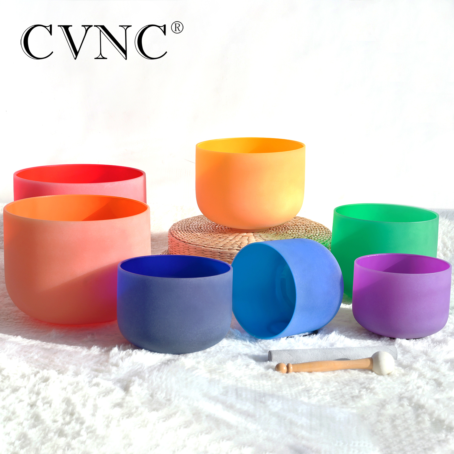 Healing Crystal Set - CVNC 432HZ 6-12 Inch Colored Frosted