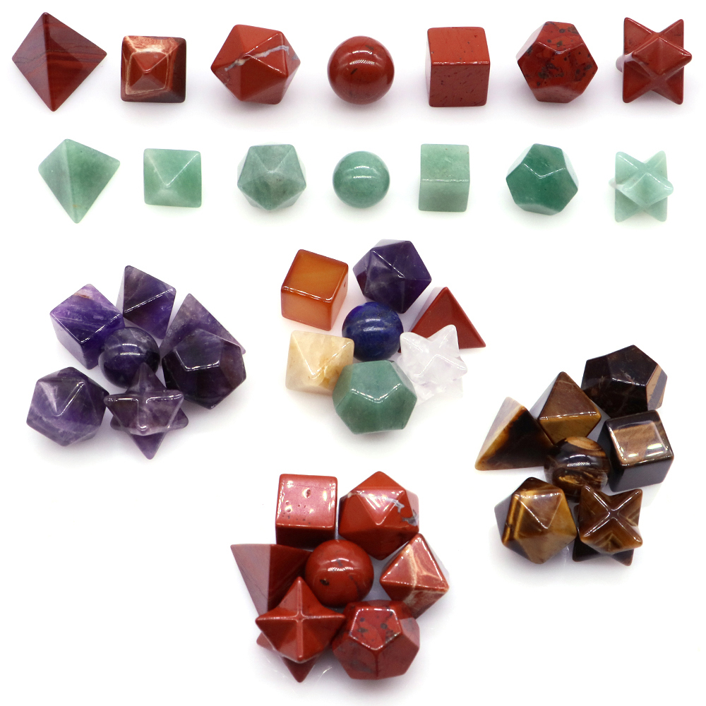 Healing Crystal Set - Natural Crystals 7Pcs Platonic Solid Sacred