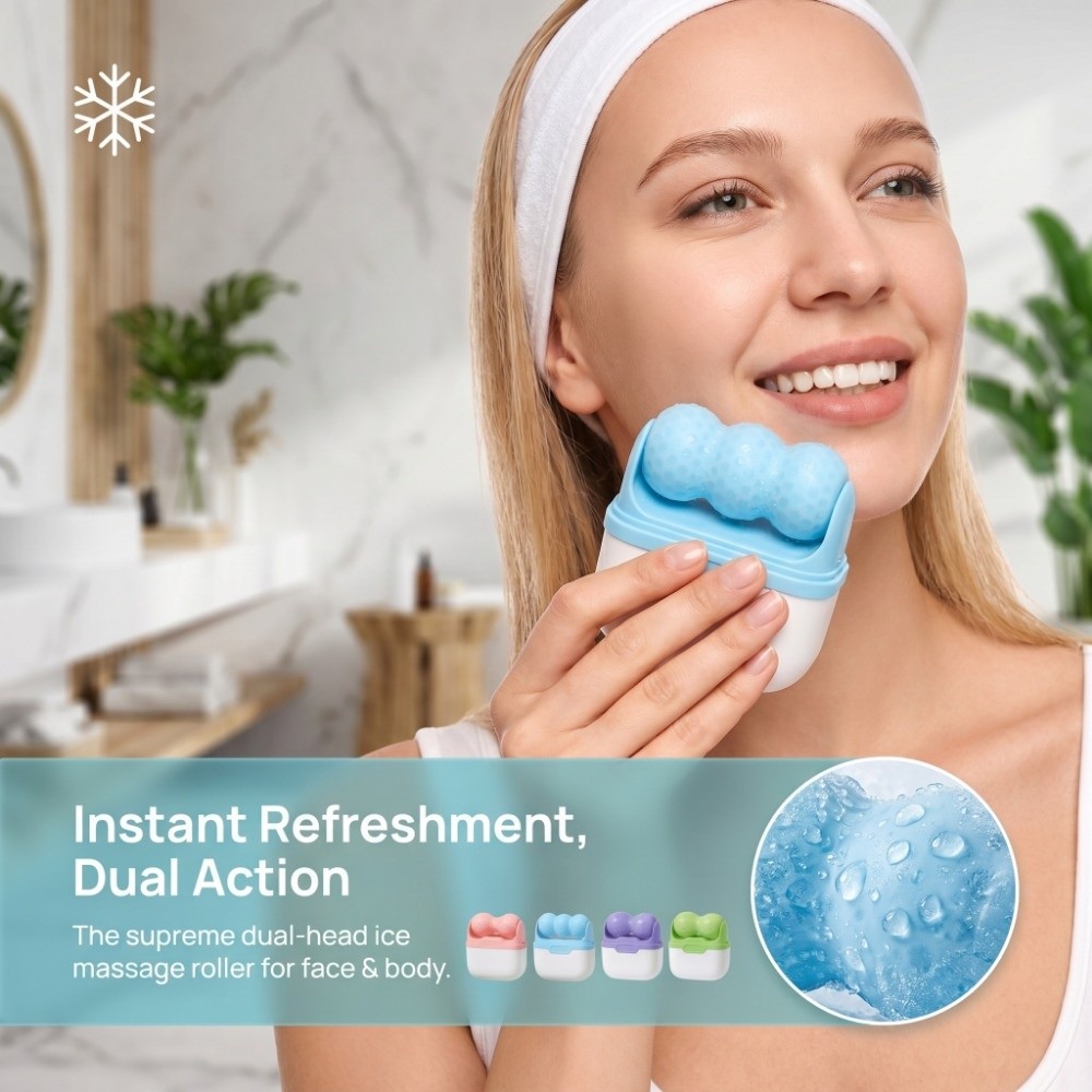 Ice Roller Face Cold - Double Head Ice Roller for Face