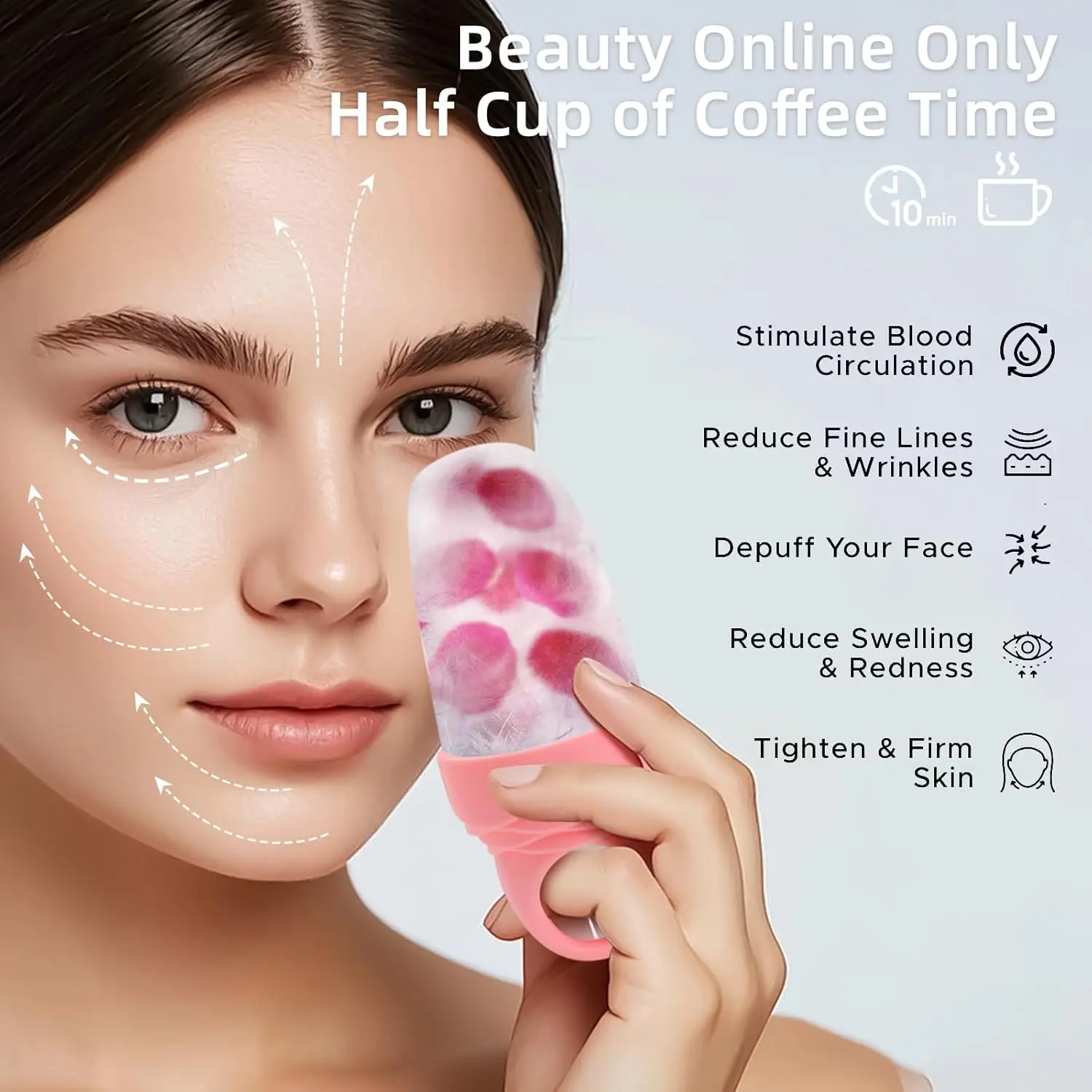 Ice Roller Face Cold - Facial ice roller silicone mold, reusable,