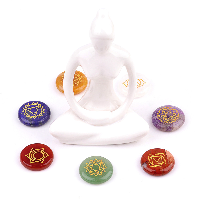 7pcs/set Natural Stone Beads O - огляд і ціна Healing Crystal Set