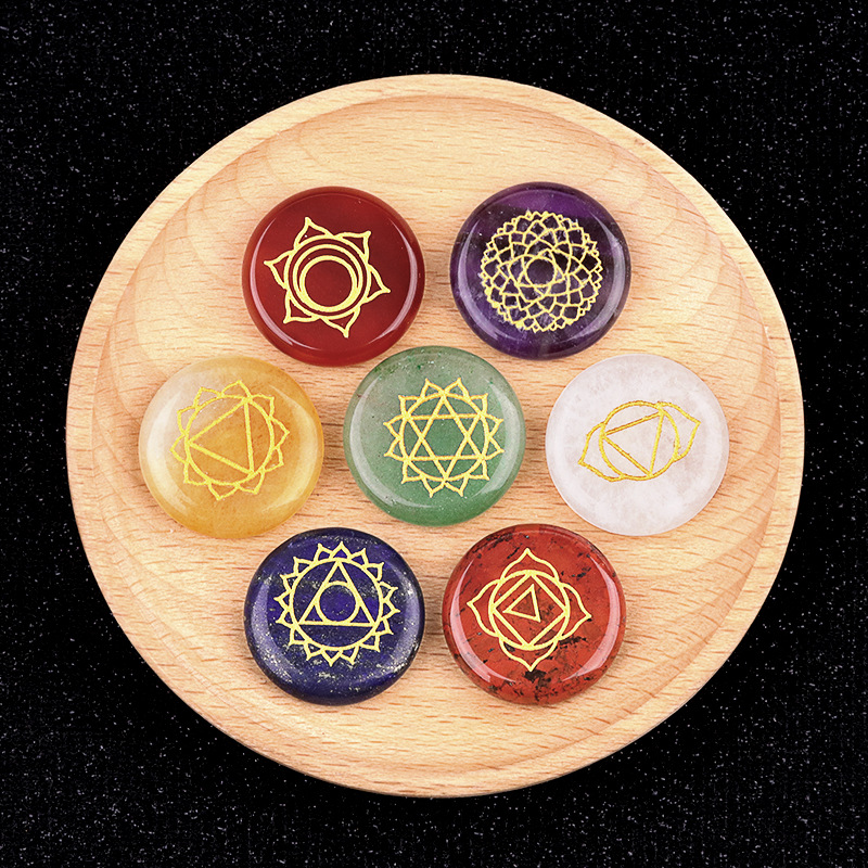 7pcs/set Natural Stone Beads O - огляд і ціна Healing Crystal Set