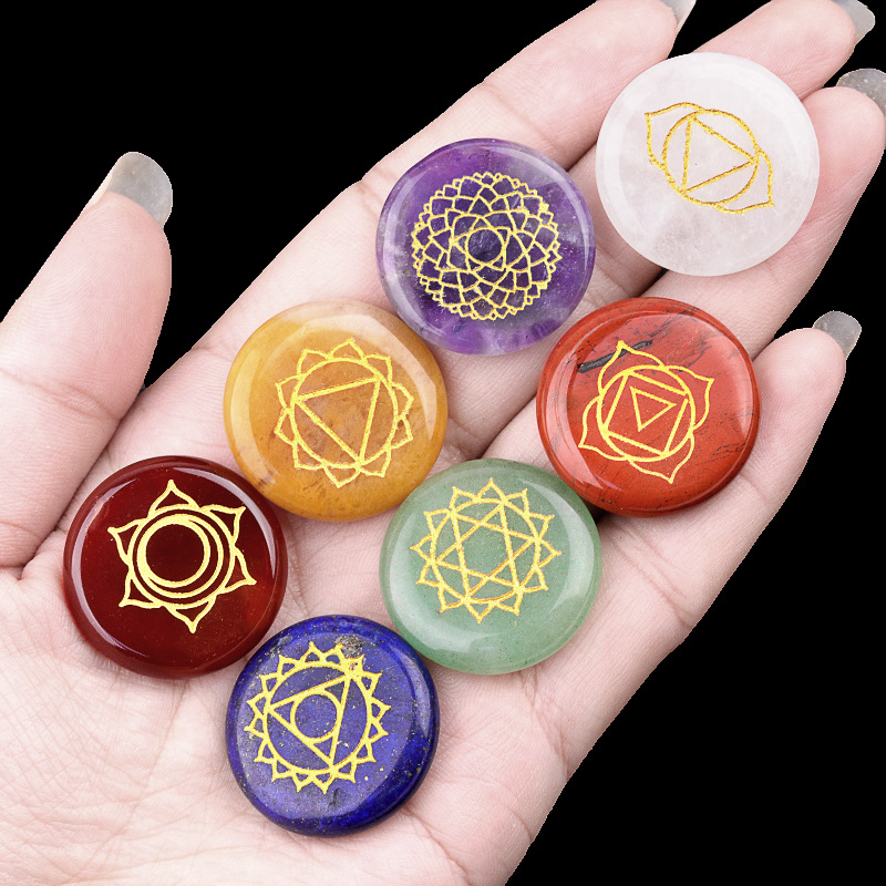 7pcs/set Natural Stone Beads O - огляд і ціна Healing Crystal Set