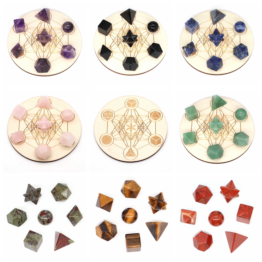 7Pcs/Set Platonic Crystal Soli - огляд і ціна Healing Crystal Set