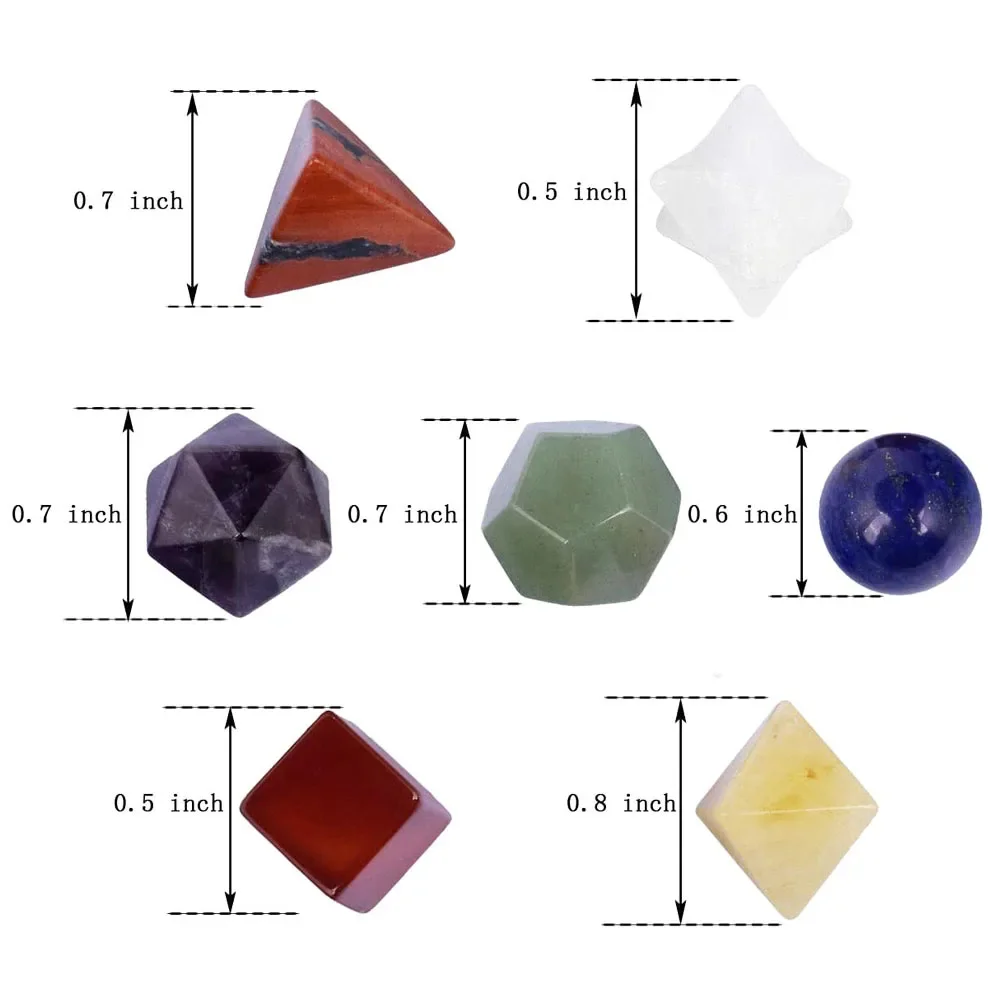 7Pcs/Set Platonic Crystal Soli - огляд і ціна Healing Crystal Set