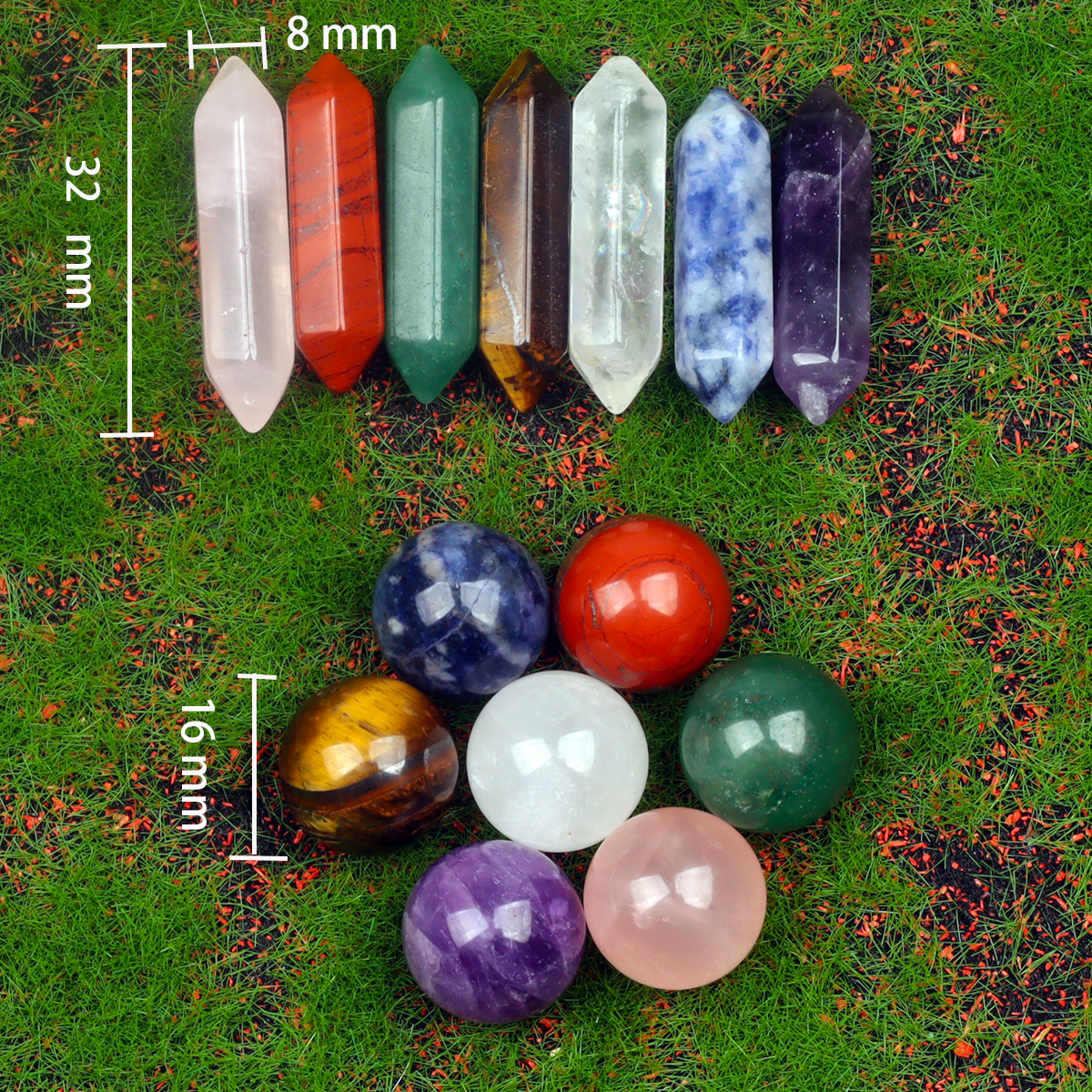 7-Piece Set Natural Crystal He - огляд і ціна Healing Crystal Set