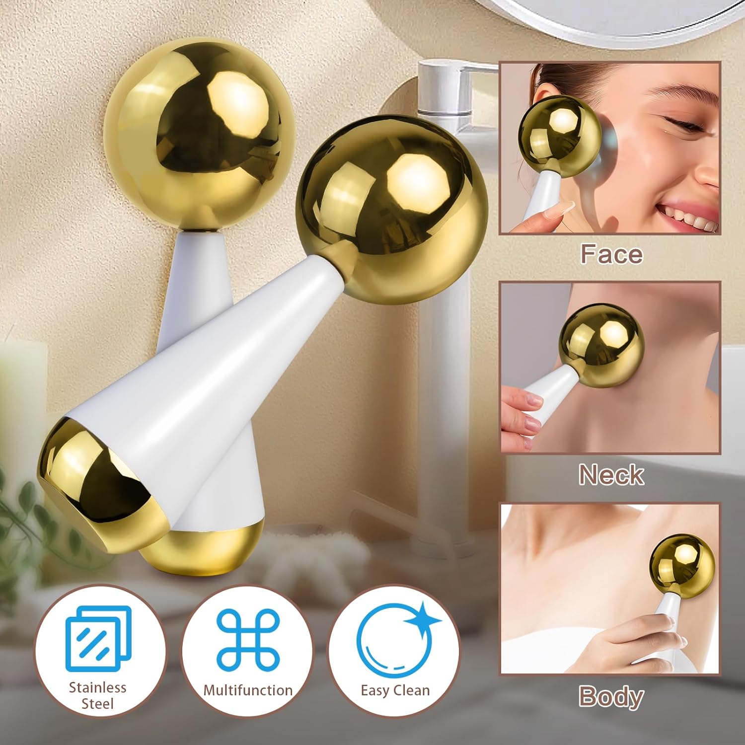 Ice Globes for Face Eyes Steel - огляд і ціна Ice Roller Face Cold