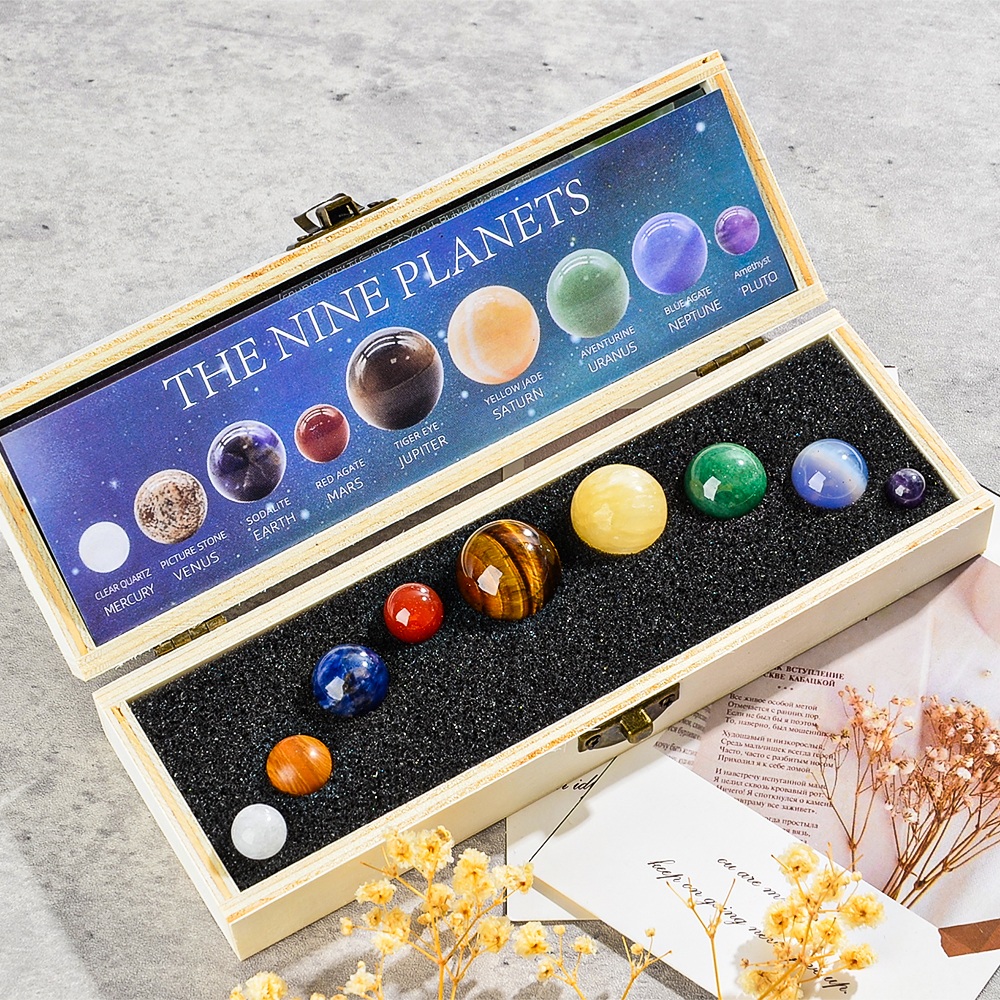 9pcs/set Nine Planet Crystal S - огляд і ціна Healing Crystal Set
