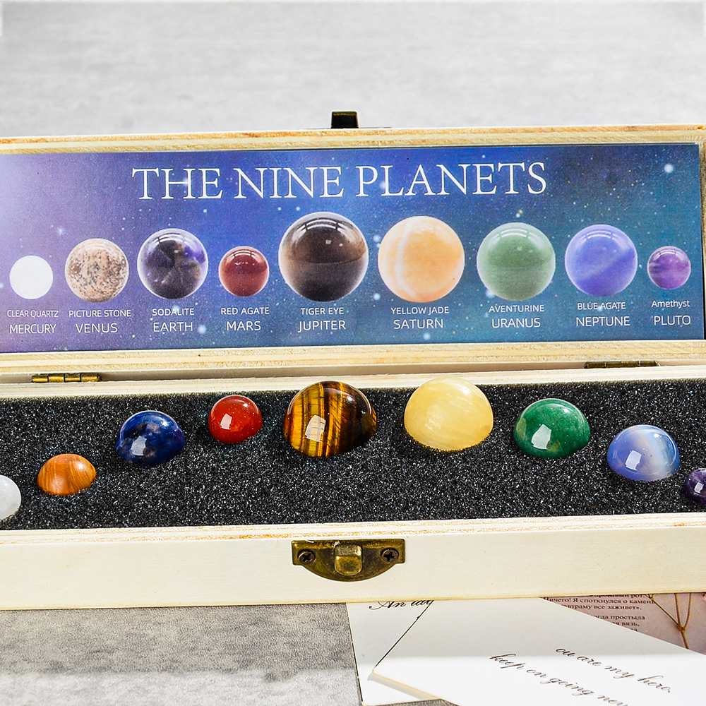 9pcs/set Nine Planet Crystal S - огляд і ціна Healing Crystal Set