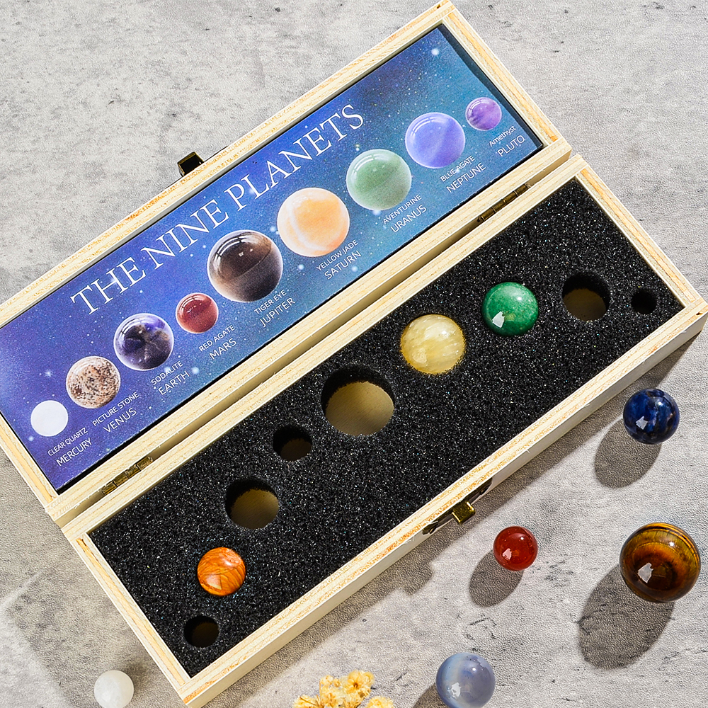 9pcs/set Nine Planet Crystal S - огляд і ціна Healing Crystal Set