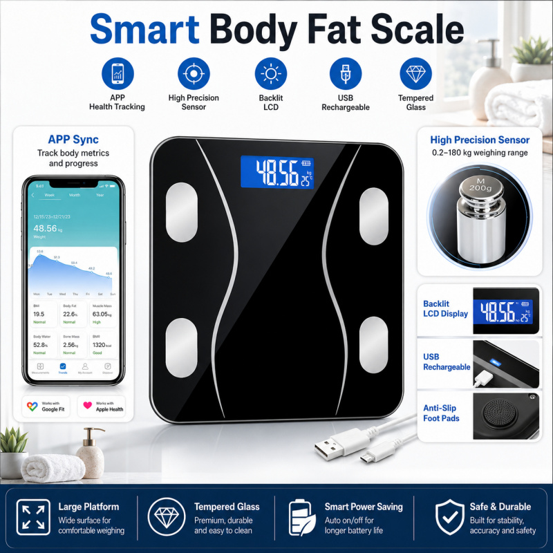 Bluetooth Body Fat Scale Recha - огляд і ціна Digital Body Weight Scale